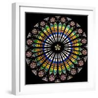 France, Alsace, Strasbourg, Strasbourg Cathedral, Stained Glass Window, Rose Window-Samuel Magal-Framed Photographic Print