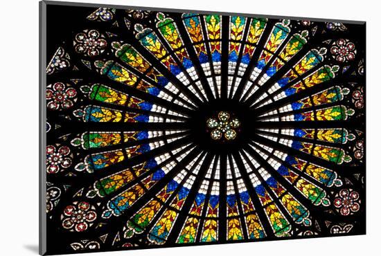 France, Alsace, Strasbourg, Strasbourg Cathedral, Stained Glass Window, Rose Window-Samuel Magal-Mounted Photographic Print