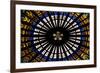 France, Alsace, Strasbourg, Strasbourg Cathedral, Stained Glass Window, Rose Window-Samuel Magal-Framed Photographic Print