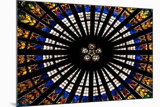 France, Alsace, Strasbourg, Strasbourg Cathedral, Stained Glass Window, Rose Window-Samuel Magal-Mounted Photographic Print