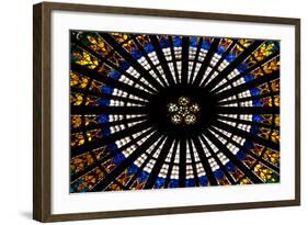 France, Alsace, Strasbourg, Strasbourg Cathedral, Stained Glass Window, Rose Window-Samuel Magal-Framed Photographic Print