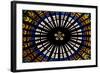 France, Alsace, Strasbourg, Strasbourg Cathedral, Stained Glass Window, Rose Window-Samuel Magal-Framed Photographic Print