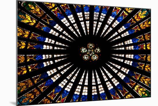 France, Alsace, Strasbourg, Strasbourg Cathedral, Stained Glass Window, Rose Window-Samuel Magal-Mounted Photographic Print