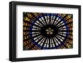 France, Alsace, Strasbourg, Strasbourg Cathedral, Stained Glass Window, Rose Window-Samuel Magal-Framed Photographic Print