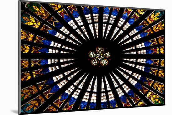 France, Alsace, Strasbourg, Strasbourg Cathedral, Stained Glass Window, Rose Window-Samuel Magal-Mounted Photographic Print