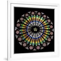 France, Alsace, Strasbourg, Strasbourg Cathedral, Stained Glass Window, Rose Window-Samuel Magal-Framed Photographic Print