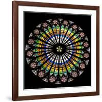 France, Alsace, Strasbourg, Strasbourg Cathedral, Stained Glass Window, Rose Window-Samuel Magal-Framed Photographic Print