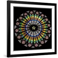 France, Alsace, Strasbourg, Strasbourg Cathedral, Stained Glass Window, Rose Window-Samuel Magal-Framed Photographic Print