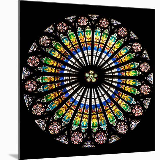 France, Alsace, Strasbourg, Strasbourg Cathedral, Stained Glass Window, Rose Window-Samuel Magal-Mounted Photographic Print