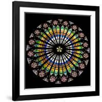 France, Alsace, Strasbourg, Strasbourg Cathedral, Stained Glass Window, Rose Window-Samuel Magal-Framed Photographic Print