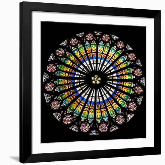 France, Alsace, Strasbourg, Strasbourg Cathedral, Stained Glass Window, Rose Window-Samuel Magal-Framed Photographic Print