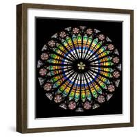 France, Alsace, Strasbourg, Strasbourg Cathedral, Stained Glass Window, Rose Window-Samuel Magal-Framed Photographic Print