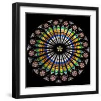 France, Alsace, Strasbourg, Strasbourg Cathedral, Stained Glass Window, Rose Window-Samuel Magal-Framed Photographic Print