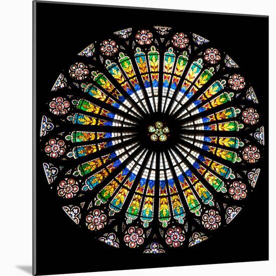 France, Alsace, Strasbourg, Strasbourg Cathedral, Stained Glass Window, Rose Window-Samuel Magal-Mounted Photographic Print