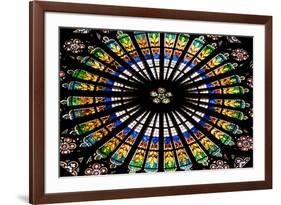 France, Alsace, Strasbourg, Strasbourg Cathedral, Stained Glass Window, Rose Window-Samuel Magal-Framed Photographic Print