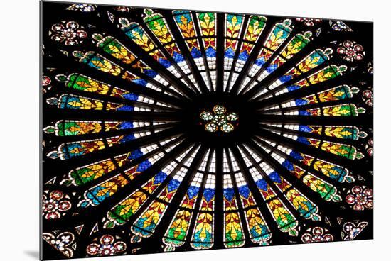 France, Alsace, Strasbourg, Strasbourg Cathedral, Stained Glass Window, Rose Window-Samuel Magal-Mounted Photographic Print