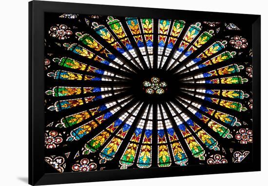 France, Alsace, Strasbourg, Strasbourg Cathedral, Stained Glass Window, Rose Window-Samuel Magal-Framed Photographic Print