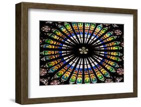 France, Alsace, Strasbourg, Strasbourg Cathedral, Stained Glass Window, Rose Window-Samuel Magal-Framed Photographic Print