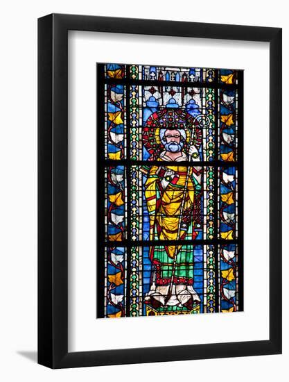 France, Alsace, Strasbourg, Strasbourg Cathedral, Stained Glass Window, Saint Juste-Samuel Magal-Framed Photographic Print