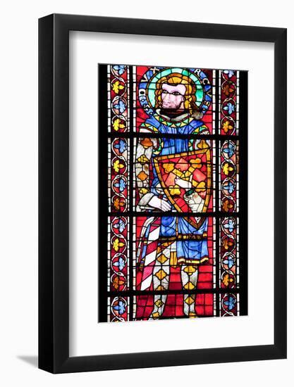 France, Alsace, Strasbourg, Strasbourg Cathedral, Stained Glass Window, Saint Marcus (Dux)-Samuel Magal-Framed Photographic Print