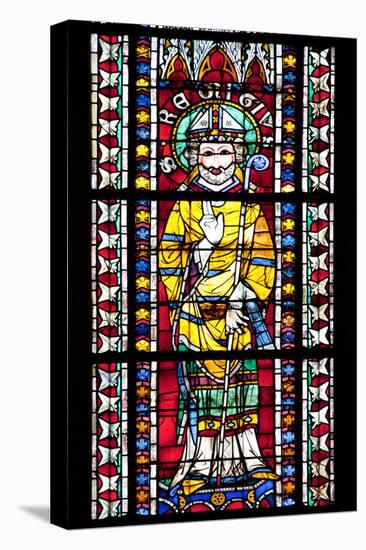 France, Alsace, Strasbourg, Strasbourg Cathedral, Stained Glass Window, Saint Remi (Remegius)-Samuel Magal-Stretched Canvas
