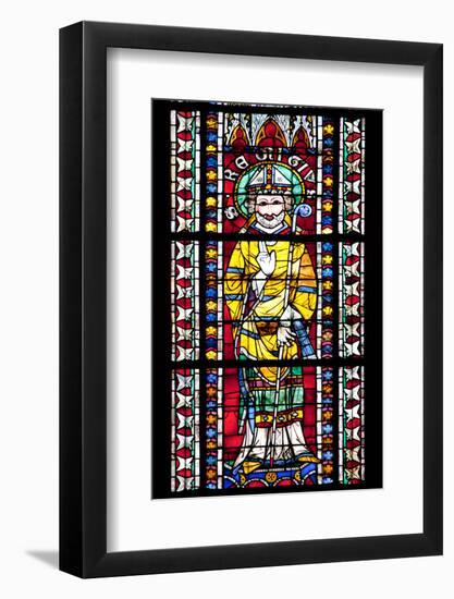 France, Alsace, Strasbourg, Strasbourg Cathedral, Stained Glass Window, Saint Remi (Remegius)-Samuel Magal-Framed Photographic Print
