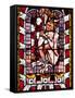 France, Alsace, Strasbourg, Strasbourg Cathedral, Stained Glass Window, Satan-Samuel Magal-Framed Stretched Canvas