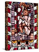 France, Alsace, Strasbourg, Strasbourg Cathedral, Stained Glass Window, Satan-Samuel Magal-Stretched Canvas