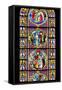 France, Alsace, Strasbourg, Strasbourg Cathedral, Stained Glass Window, Solomon Judgment and Angel-Samuel Magal-Framed Stretched Canvas