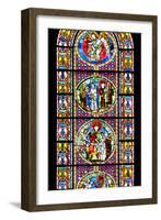 France, Alsace, Strasbourg, Strasbourg Cathedral, Stained Glass Window, Solomon Judgment and Angel-Samuel Magal-Framed Photographic Print