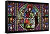 France, Alsace, Strasbourg, Strasbourg Cathedral, Stained Glass Window, Solomon Judgment-Samuel Magal-Framed Stretched Canvas