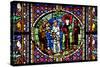 France, Alsace, Strasbourg, Strasbourg Cathedral, Stained Glass Window, Solomon Judgment-Samuel Magal-Stretched Canvas