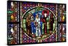 France, Alsace, Strasbourg, Strasbourg Cathedral, Stained Glass Window, Solomon Judgment-Samuel Magal-Stretched Canvas