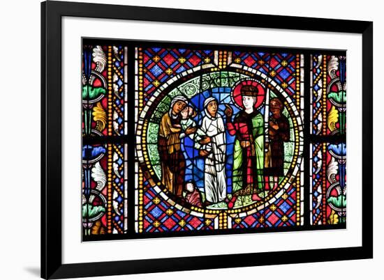 France, Alsace, Strasbourg, Strasbourg Cathedral, Stained Glass Window, Solomon Judgment-Samuel Magal-Framed Photographic Print