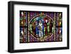 France, Alsace, Strasbourg, Strasbourg Cathedral, Stained Glass Window, Solomon Judgment-Samuel Magal-Framed Photographic Print