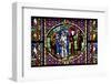 France, Alsace, Strasbourg, Strasbourg Cathedral, Stained Glass Window, Solomon Judgment-Samuel Magal-Framed Photographic Print