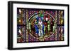 France, Alsace, Strasbourg, Strasbourg Cathedral, Stained Glass Window, Solomon Judgment-Samuel Magal-Framed Photographic Print