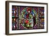 France, Alsace, Strasbourg, Strasbourg Cathedral, Stained Glass Window, Solomon Judgment-Samuel Magal-Framed Photographic Print