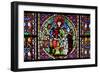 France, Alsace, Strasbourg, Strasbourg Cathedral, Stained Glass Window, Solomon Judgment-Samuel Magal-Framed Photographic Print