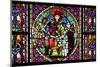 France, Alsace, Strasbourg, Strasbourg Cathedral, Stained Glass Window, Solomon Judgment-Samuel Magal-Mounted Photographic Print