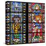 France, Alsace, Strasbourg, Strasbourg Cathedral, Stained Glass Window, St. Juste and St. Marcus-Samuel Magal-Stretched Canvas