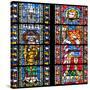 France, Alsace, Strasbourg, Strasbourg Cathedral, Stained Glass Window, St. Juste and St. Marcus-Samuel Magal-Stretched Canvas