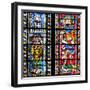 France, Alsace, Strasbourg, Strasbourg Cathedral, Stained Glass Window, St. Juste and St. Marcus-Samuel Magal-Framed Photographic Print