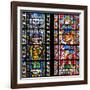 France, Alsace, Strasbourg, Strasbourg Cathedral, Stained Glass Window, St. Juste and St. Marcus-Samuel Magal-Framed Photographic Print