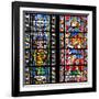 France, Alsace, Strasbourg, Strasbourg Cathedral, Stained Glass Window, St. Juste and St. Marcus-Samuel Magal-Framed Photographic Print