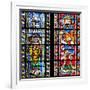 France, Alsace, Strasbourg, Strasbourg Cathedral, Stained Glass Window, St. Juste and St. Marcus-Samuel Magal-Framed Photographic Print