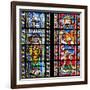 France, Alsace, Strasbourg, Strasbourg Cathedral, Stained Glass Window, St. Juste and St. Marcus-Samuel Magal-Framed Photographic Print