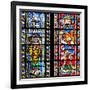 France, Alsace, Strasbourg, Strasbourg Cathedral, Stained Glass Window, St. Juste and St. Marcus-Samuel Magal-Framed Photographic Print