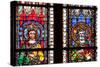 France, Alsace, Strasbourg, Strasbourg Cathedral, Stained Glass Window, Swabian Philip and Henry V-Samuel Magal-Stretched Canvas