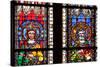 France, Alsace, Strasbourg, Strasbourg Cathedral, Stained Glass Window, Swabian Philip and Henry V-Samuel Magal-Stretched Canvas